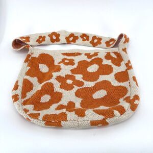 Flower Woven Knit‎ Casual Boho Handbag Tote Summer Beachy Festival Coastal Bag